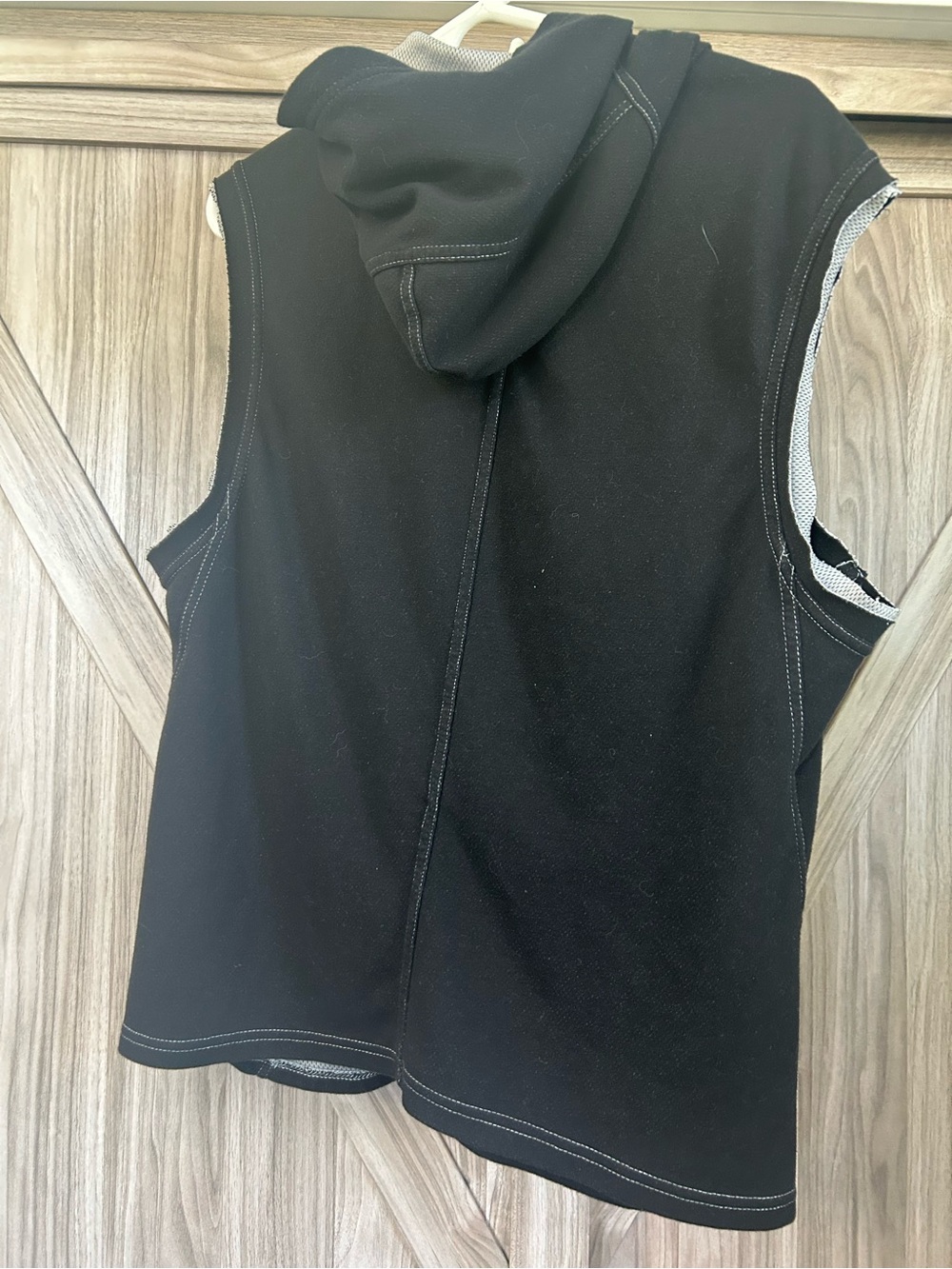 Nasty Pig Black Sleeveless Zip Hoodie with White Chevron Detail - Picture 2 of 3